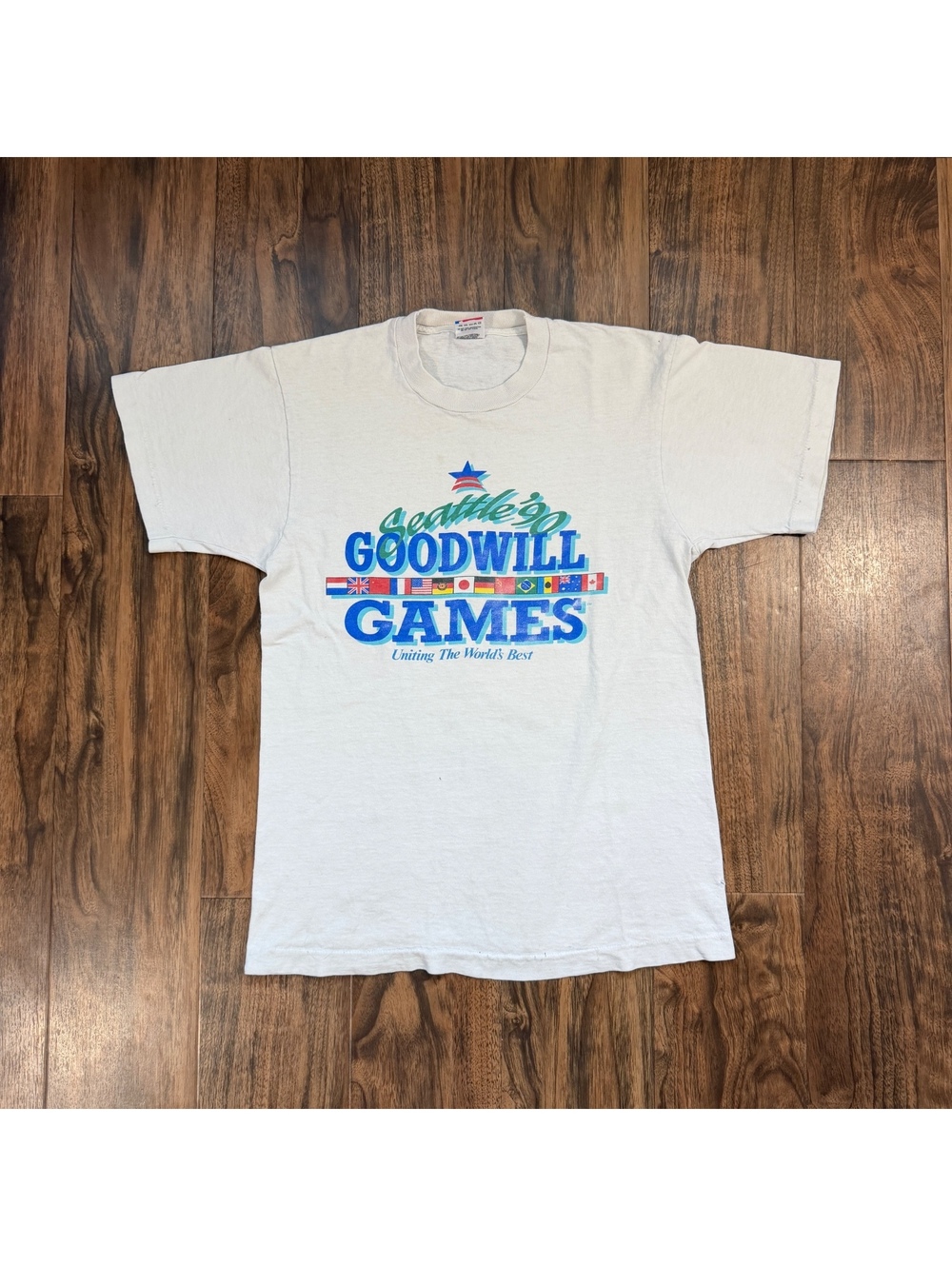 Vintage 90s Seattle 1990 Goodwill Games T Shirt M White USA